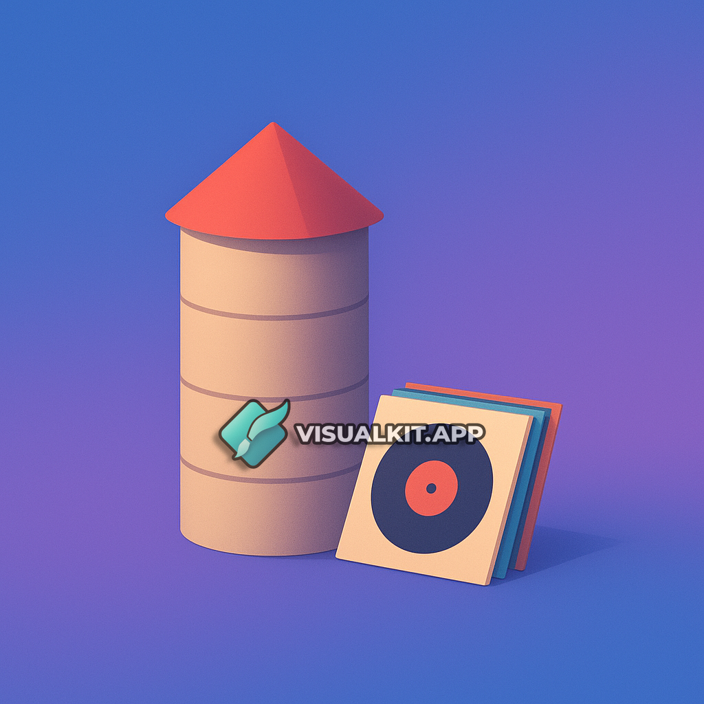 Silo Icon - Minimal Vinyl Silo + Download Arrow (iOS/Android)