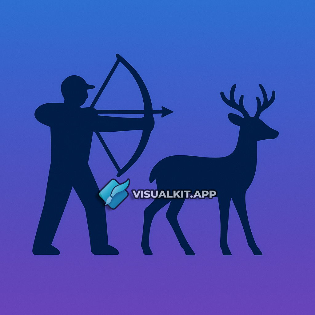 Hunting life Icon - Minimal Crosshair & Antler Silhouette